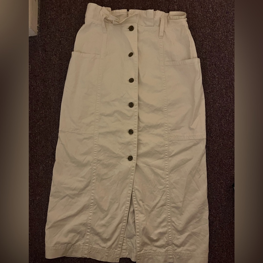 Banana Republic Cream Maxi Skirt with Buttons